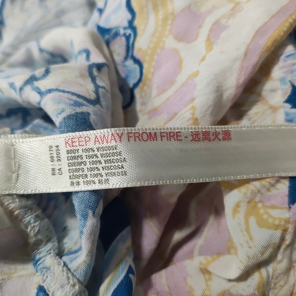 Intimately Free People Forever Yours Dress Paisley Side Slit Blue Pink Fairy M - Picture 11 of 12